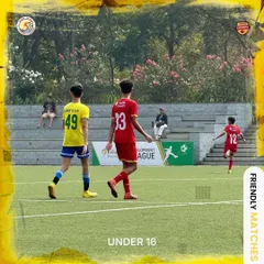 Our players competing during the friendly match against RFYC, gaining valuable experience against top-tier opposition.