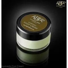 A close-up of my Ayurvedic Foot Cream. It is formulated with herbs like neem and turmeric to restore softness and heal cracks.