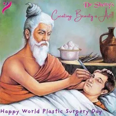 An image celebrating World Plastic Surgery Day, honoring the ancient roots of this art. For us, creating beauty is an art form that we practice with modern technology and the highest medical ethics.
