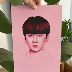 A portrait of Min Yoongi (Suga) from BTS, continuing the monochromatic series. The challenge is to create depth and realism using only shades of one color.