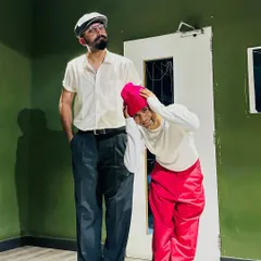 "Bade Miyaan : Chote Miyaan." A photo with a fellow dancer that captures our dynamic. It's about the experienced and the upcoming, all sharing the same space.