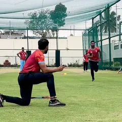 Another angle of the timed sprint, showing the athlete in full stride. We analyze every aspect of running mechanics, from arm action to foot strike, to find those extra percentages of speed.
