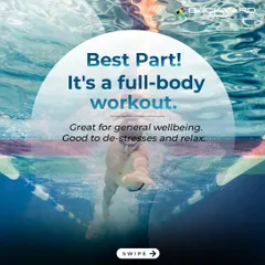 Swimming provides a comprehensive full-body workout that is great for general wellbeing. It's also an effective way to de-stress and relax your mind after a long day.