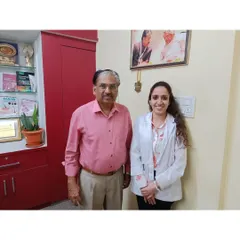Dr. Venkataram Mysore with a visiting dermatologist. We are proud to be a center for learning and mentorship, hosting observerships for doctors from across the country to train in advanced dermatosurgery, lasers, and aesthetics.
