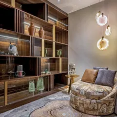 Images from our project featured in Architecture + Design magazine. The article highlights our masterclass on craftsmanship, blending natural elements with vibrant hues and state-of-the-art technology.