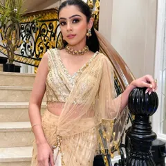 The complete look, showing the sophisticated makeup and sleek hairstyle. This is a perfect example of timeless party makeup that is both chic and glamorous.