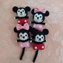 I think these have become my bestseller. Here are some adorable Mickey and Minnie Mouse toys I made for a bulk order, each one about 6 to 7 inches tall and full of character.
