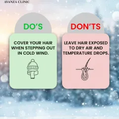 Protect your hair from cold, dry winter air. Covering your hair with a cap or scarf when you step outside helps prevent moisture loss and protects the hair shaft from becoming brittle.