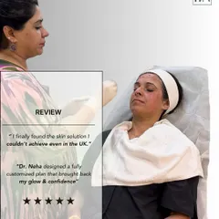 I am incredibly proud of the trust my clients place in me, including those who travel internationally for their treatments. This client from the UK found the customized skin solution she was looking for right here, achieving a glow and confidence that she couldn't find elsewhere. Her journey is a testament to the personalized, results-driven care we provide.