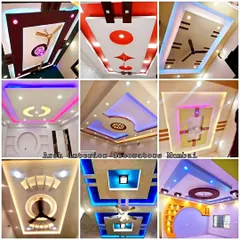 A stunning collage of false ceiling designs to spark your imagination. This collection features a wide range of colors, shapes, and lighting styles I can adapt for your home.