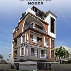 This modern home on a 30x40 plot in JP Nagar blends contemporary design with a vernacular touch. We used alternating window compositions and a signature curved overhang to create a unique architectural identity that is both functional and visually dynamic.