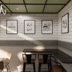 Another angle from our 3D cafe concept, showcasing the seating area and decor. These renders are crucial for confirming that the design elements work together to create the intended atmosphere.