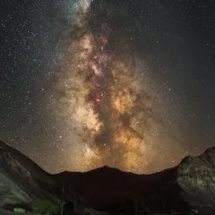 The 'Moonscape' of Lamayuru in Ladakh offers an otherworldly foreground for the Milky Way. The unique geological formations, combined with the clear, high-altitude skies, make it one of the best places in India for night sky photography.