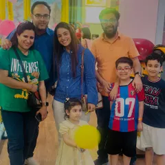 A wonderful group photo capturing the joy of a family playdate. My space is perfect for hosting group gatherings where kids and adults can all have a great time together.