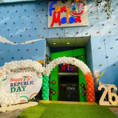 For Republic Day, I decorate the entrance with tricolor balloon arches and festive displays to create a patriotic and celebratory atmosphere for our special events.