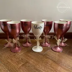 Toast to your unbreakable bond with these elegant, unbreakable wine glasses. We personalize each one with a name, making them a perfect keepsake for your bachelorette party or bridal shower.