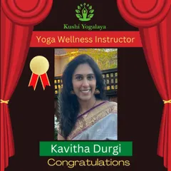 Celebrating Kavitha, who has successfully completed her Yoga Teacher Training and is now certified by the Yoga Certification Board, Ministry of Ayush, Govt. of India.