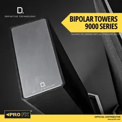 Experience sound from every angle with the Bipolar Tower 9000 Series from Definitive Technology. These speakers create a massive, multidimensional cinematic soundstage that fills your room with breathtaking clarity and depth, immersing you in pure sonic perfection.