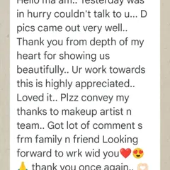 I'm so delighted to hear such wonderful feedback! It was a pleasure to capture these moments for you, and I'm thrilled that the entire team, including our makeup artist, could make your day special.