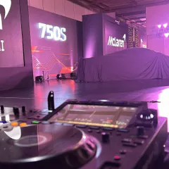 A view from my console at the McLaren launch event. Professionalism and the right musical selection are key to creating the perfect atmosphere for corporate clients.