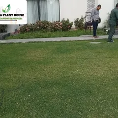 Our team provides professional lawn mowing services as part of our Annual Maintenance Contracts (AMC). Here, we are ensuring a neat, even cut for a residential client's lawn.