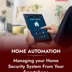 Managing your home security system has never been easier. This image shows our home control app on a tablet, giving you access to cameras, locks, and system modes from the comfort of your couch.