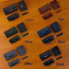 This 4-in-1 imported ladies' gift set is a perfect present for Mother's Day or birthdays. It includes a wallet, eyewear case, keychain, and passport cover, available in six different colors like black, blue, and tan.