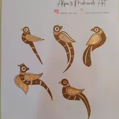 Practicing different styles of bird motifs. This helps me offer a variety of options to my clients.