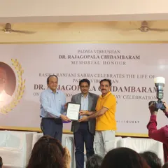 A closer look at the moment I received the memorial honor. I accept this award on behalf of all my students and gurus.