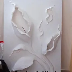 This is another student's piece before painting, showing the raw, sculptural form of the flowers. You can really see the depth and dimension they created using the aluminum mesh and putty technique I teach.