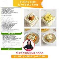 Explore the world of festive tubs and no-bake tarts, perfect for gifting and business. I cover a range of egg-free and gluten-free recipes, including Gulab Jamun Tiramisu and Paan Panna Cotta Tart, with tips on packaging and shelf life.