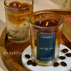 My Iced Coffee Latte candle is a bestseller for a reason. It looks just like the real thing, with layers of "coffee" and "milk" wax and coffee bean details.
