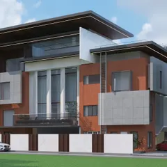 A 3D visualization of a contemporary villa, where I used a combination of brick cladding and exposed concrete. The design features a prominent floating roof and a double-height glass section to create a sense of grandeur and openness.