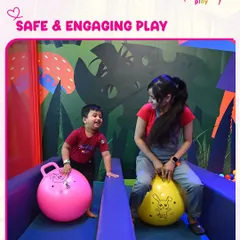 My Play Pals provide safe and engaging play for every child. Here, one of my team members joins in on the fun, creating a nurturing and happy space.