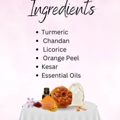 I believe in transparency, so here are the powerful ingredients in my herbal soaps. I use Turmeric, Chandan, Licorice, Orange Peel, Kesar, and essential oils to create a product that truly benefits your skin.