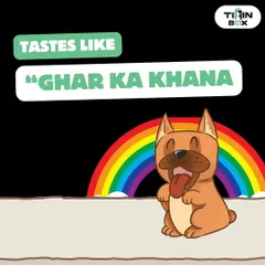 This cute doodle perfectly captures the feeling of happiness after a good meal. Our food tastes like 'ghar ka khaana', bringing you comfort and joy.