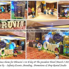 A royal celebration fit for a little prince. For this first birthday at The President Hotel, we designed a grand Royal Prince theme featuring a stunning gold sequin backdrop, custom signage, and a full stage setup to create a truly memorable event.
