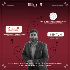 This graphic traces my family's path in hospitality, from The Embassy restaurant in 1948 to The House Party catering, and now, to Num Yum. It's a legacy of quality and innovation.