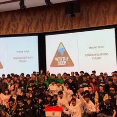 This is what victory looks like on the world stage. Our FTC Team, Gujarat Tech Titans, proudly holding the Indian flag after winning the Connect Award at the Asia Pacific Open Championship in Sydney. We consistently guide our teams to international glory.