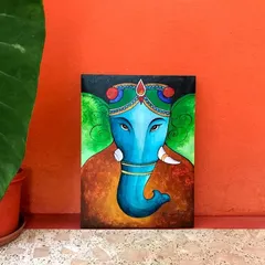 This acrylic painting of Ganesha showcases the versatility of the medium, from bold colors to subtle gradients. In our classes, you will learn to create meaningful art that reflects your own style.