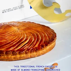 Our Galette des Rois, a traditional French pastry made of almond frangipane sandwiched between layers of flaky puff pastry, available in January.