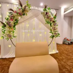 Another angle of the romantic floral setup, perfect for creating a sophisticated and memorable event space.