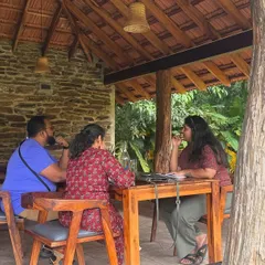 This is where the real work happens. A candid moment from a small group feedback session at our Gudlu Resort retreat. We keep our critique groups intimate so every writer gets focused, constructive feedback on their story development in a supportive environment.