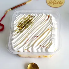 For a unique desi twist, I created this Rasmalai Tres Leches. The sponge is soaked in a saffron and cardamom infused milk concoction and garnished with pista, combining a Mexican classic with a beloved Indian sweet.