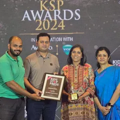 Our team receiving the Best Sports Academy award at the KSP Awards 2024 ceremony.