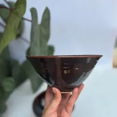 Our signature Tenmoku glazed ramen bowl with a splash of Chun. The deep brown and light blue glazes create a stunning, galaxy-like effect inside the bowl.