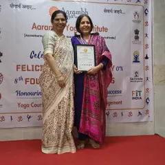 A proud moment from our 8th Foundation Day, where a student receives her certification. Our felicitation ceremonies are a time to honor the hard work and dedication of our students.