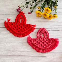 I created these macrame diya ornaments for Diwali. They can be used as festive decorations or even as unique earrings, adding a handmade touch to your celebrations.