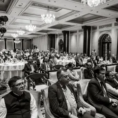 A view of the distinguished audience at the SBI event, filled with stalwarts from the BFSI industry. I am adept at managing events for high-profile attendees.