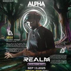 A beautifully designed poster for the Alpha Music Festival in Mohali. I love when the artwork reflects the theme of the party, in this case, a white-themed event in a forest resort.
